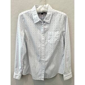 TOMMY HILFIGER White Button Down Shirt Stripe Back Detail Long Sleeve | Medium